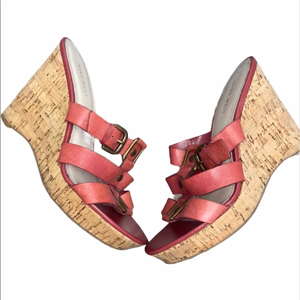 Nine West Wedges Platform Coral color Size 8M